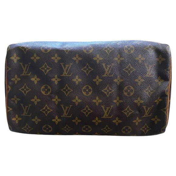 Louis Vuitton Speedy 30 Handbag LV Monogram Canvas Brown Tan Vintage Designer - Picture 5 of 16